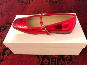 Verda Ballerina Flats In Metallic Red