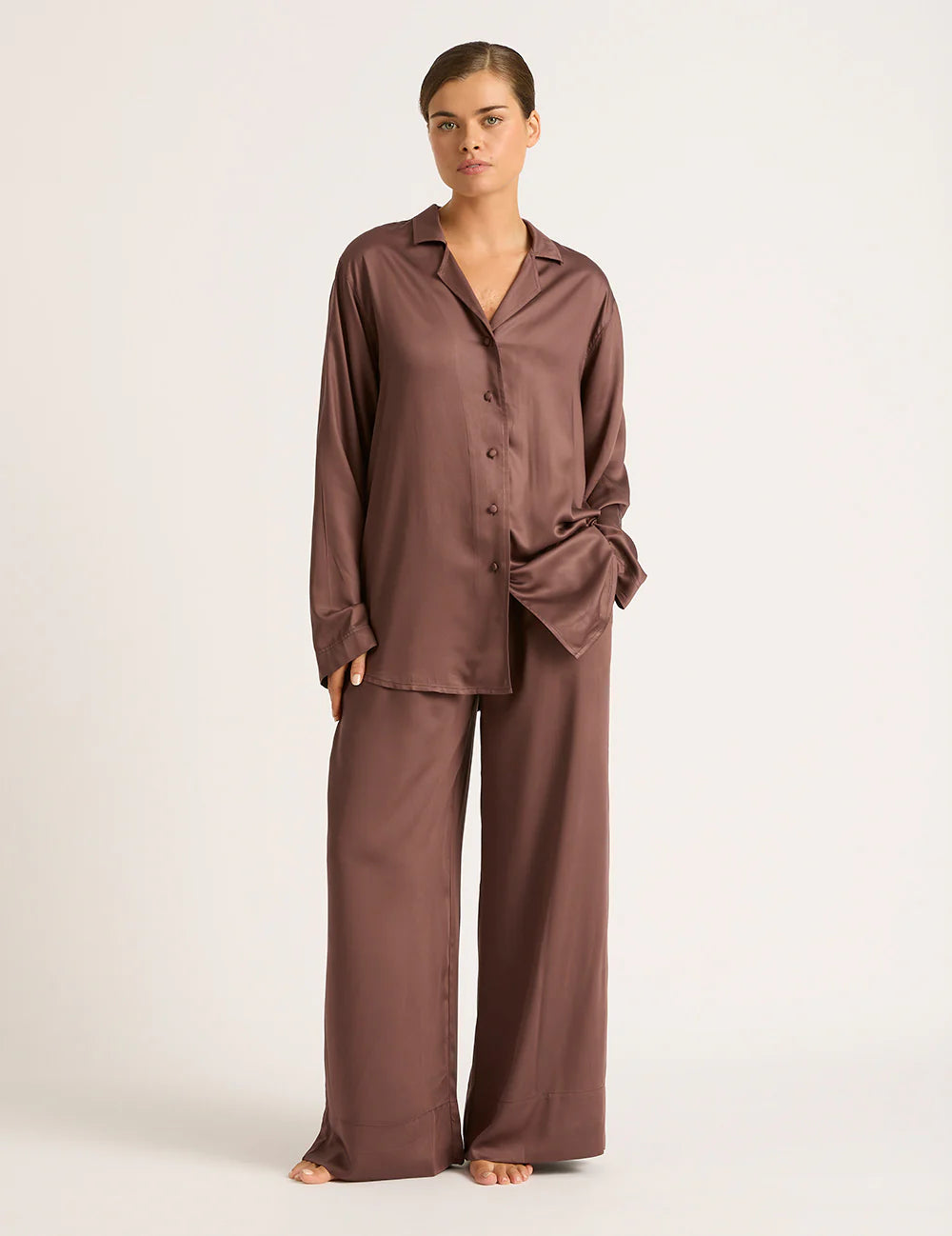 Vegan Silk Wide Leg Sleep Pant