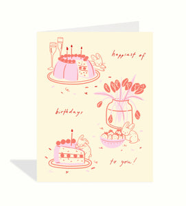 Bunny Cake Birthday Card