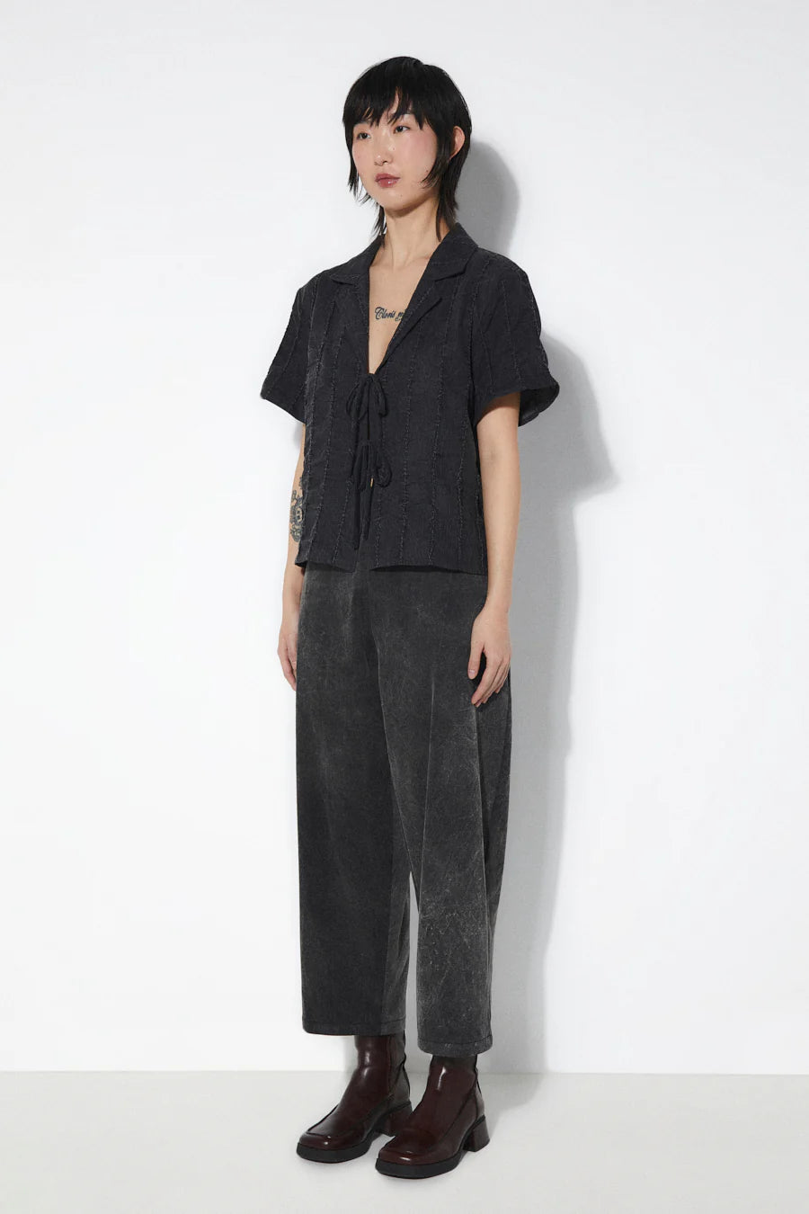 Doreen Tie Top In Vintage Black