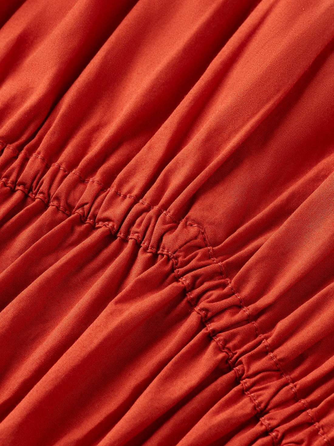 Gathered Midi Dress In Ketchup