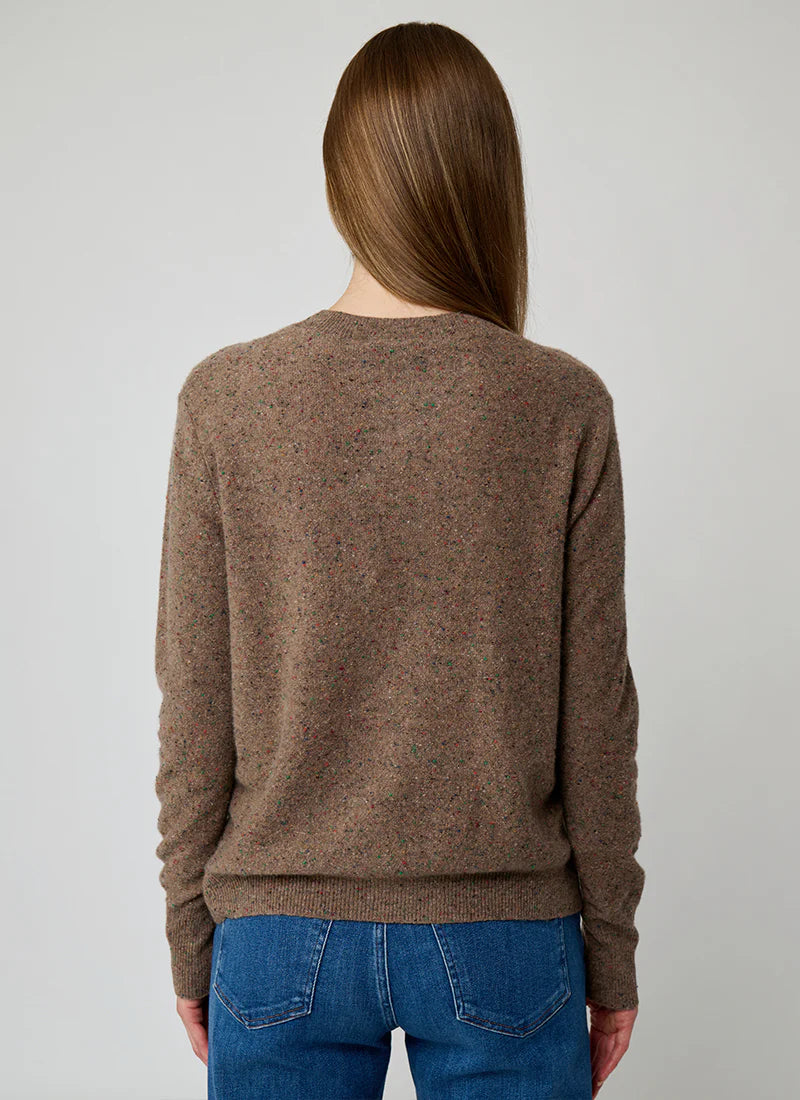 Intarsia Horse Crew With Fringe In Brownie