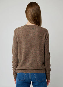 Intarsia Horse Crew With Fringe In Brownie