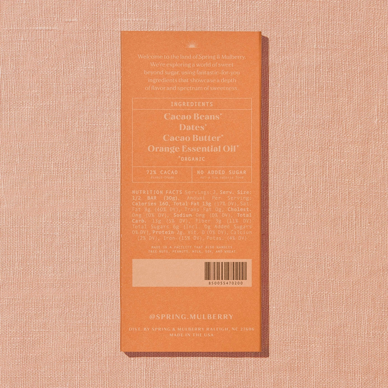 Spring & Mulberry Blood Orange Chocolate Bar