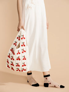 Cherries Crochet Shopper Bag