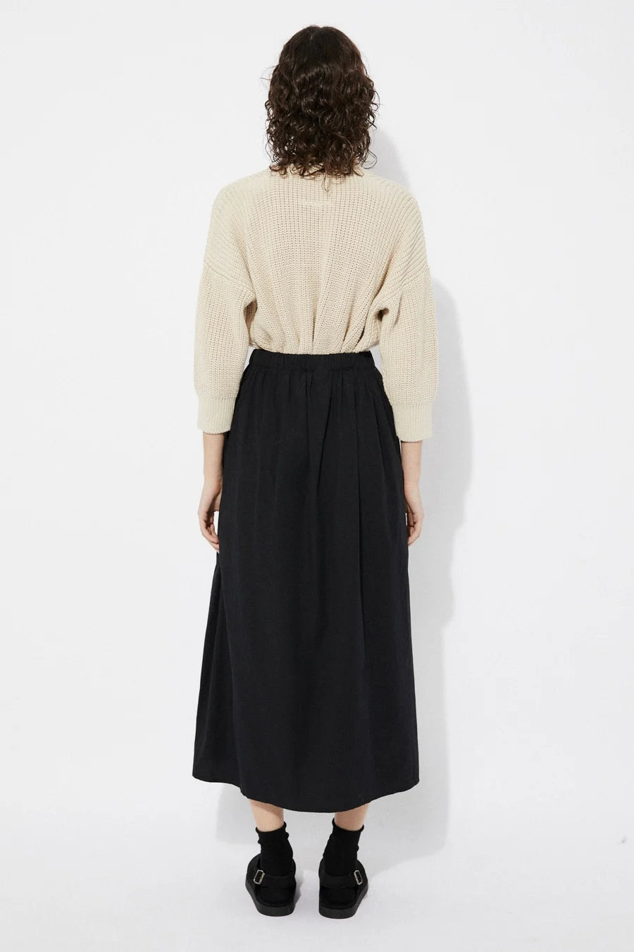 Fisher Poplin Skirt In Black