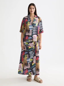 Midi Wrap Skirt In Art Department Collage