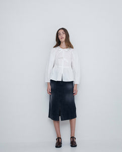 Front Tie Top In Crisp White