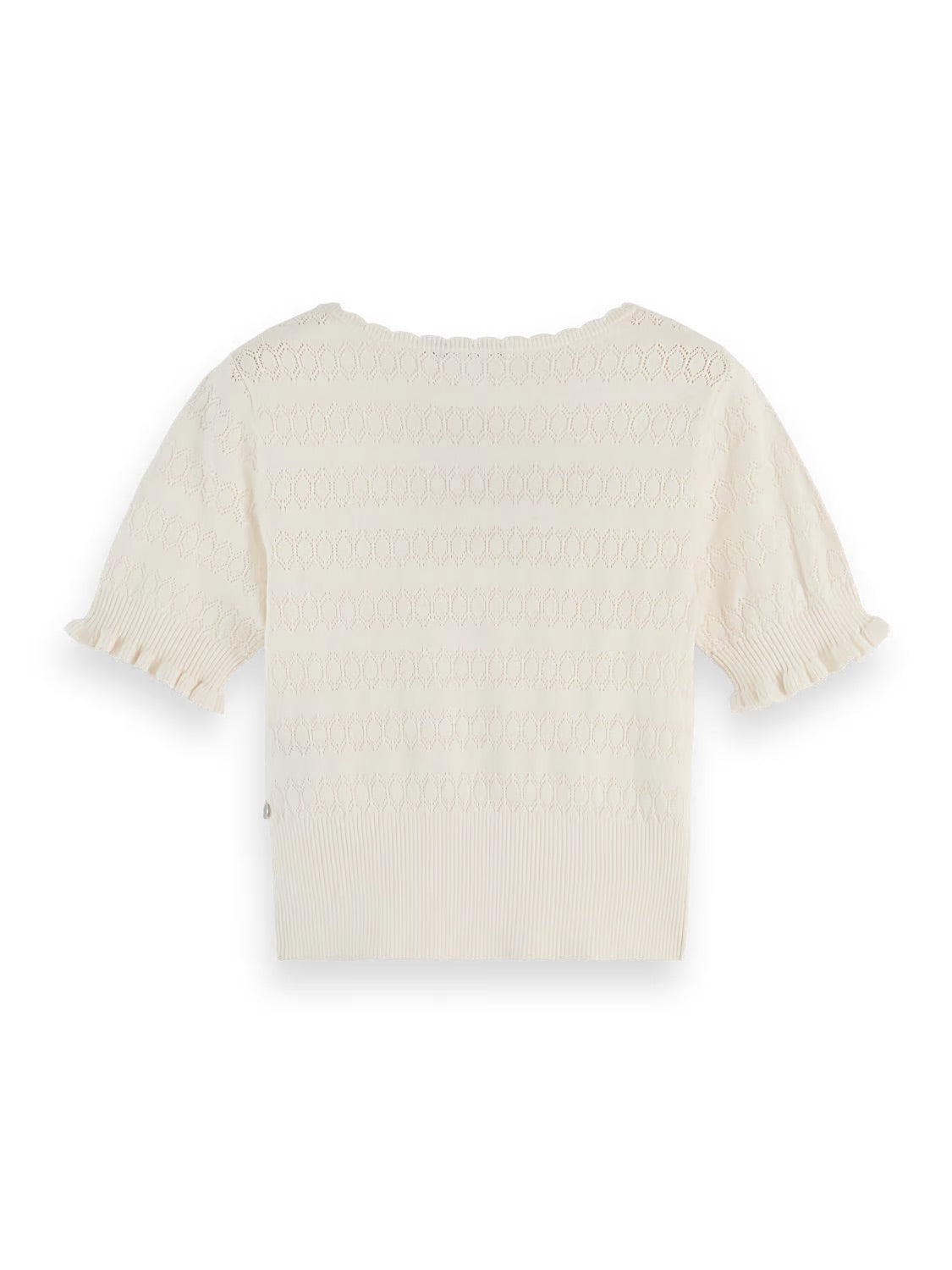 Pointelle Stitch Knit Top In Soft Ice