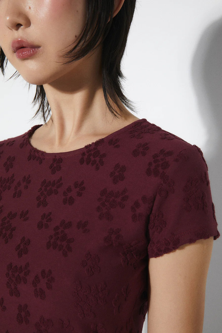 Gloria Knit T-Shirt In Burgundy