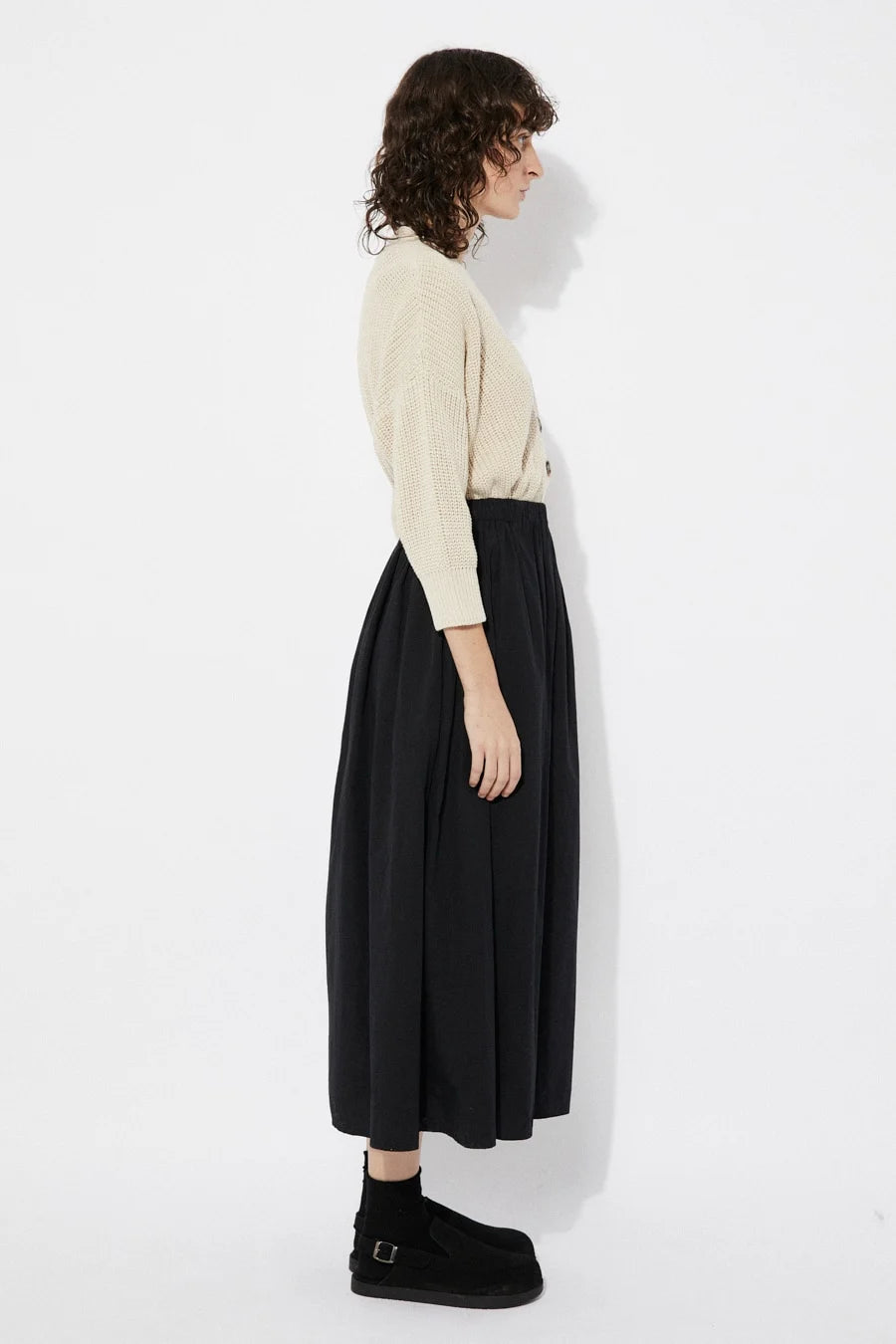 Fisher Poplin Skirt In Black