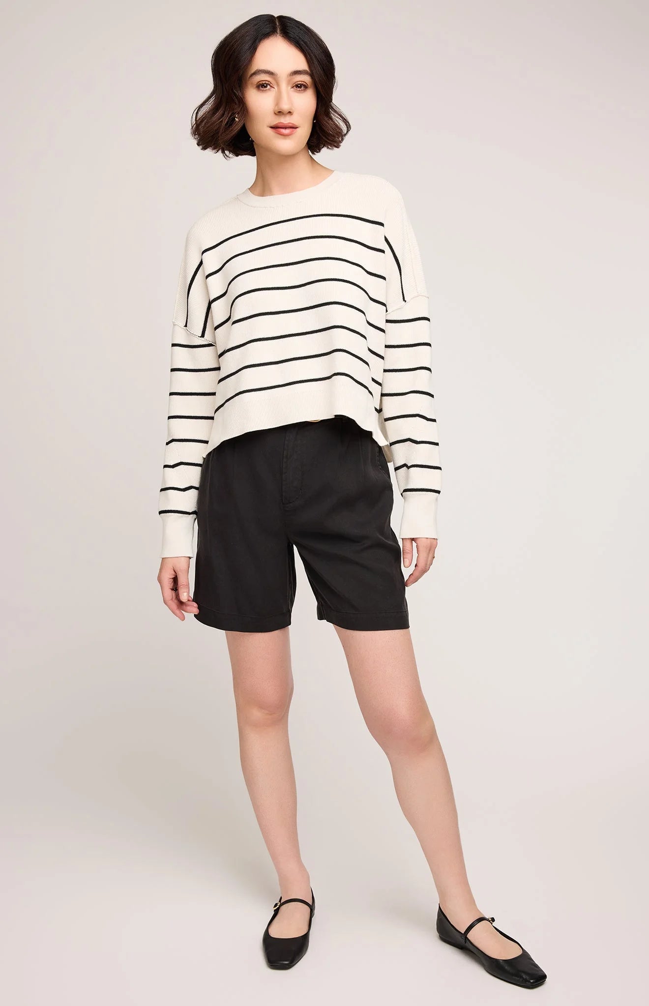 Echo Stripe Pullover Black & White