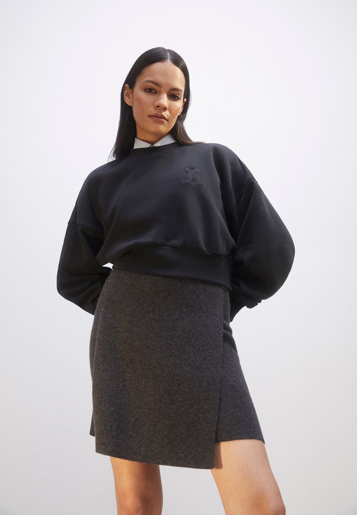 Darlaa Knit Skirt In Steel Melange