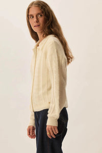 Capucine Collared Cardigan In Cream