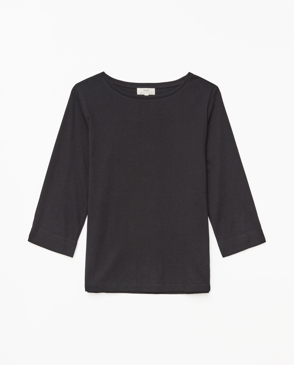 Basic 3/4 Sleeve Shirt In Black