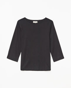 Basic 3/4 Sleeve Shirt In Black