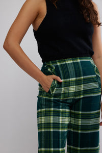 Acadia Trouser In Green Plaid