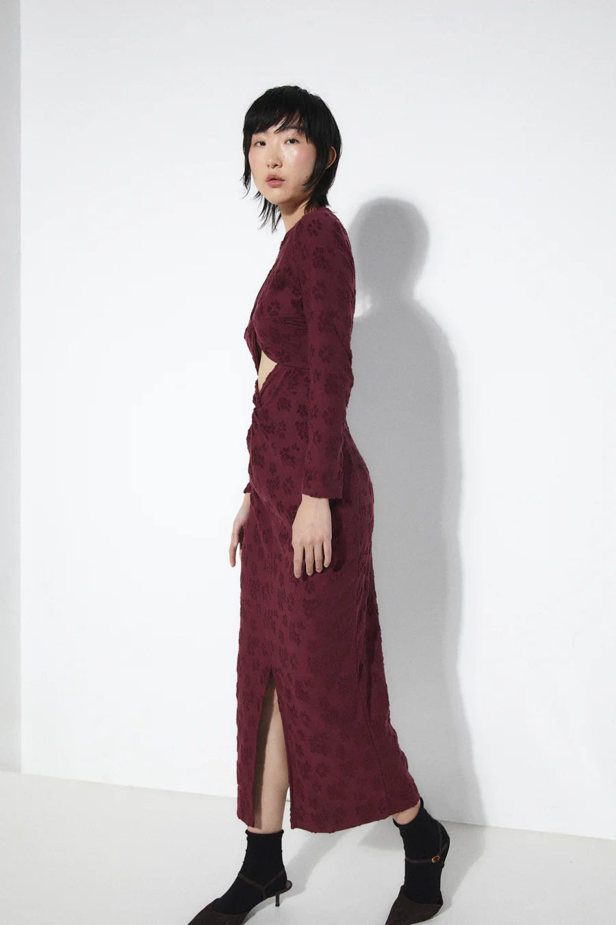 Barbara Knit Dress In Burgundy