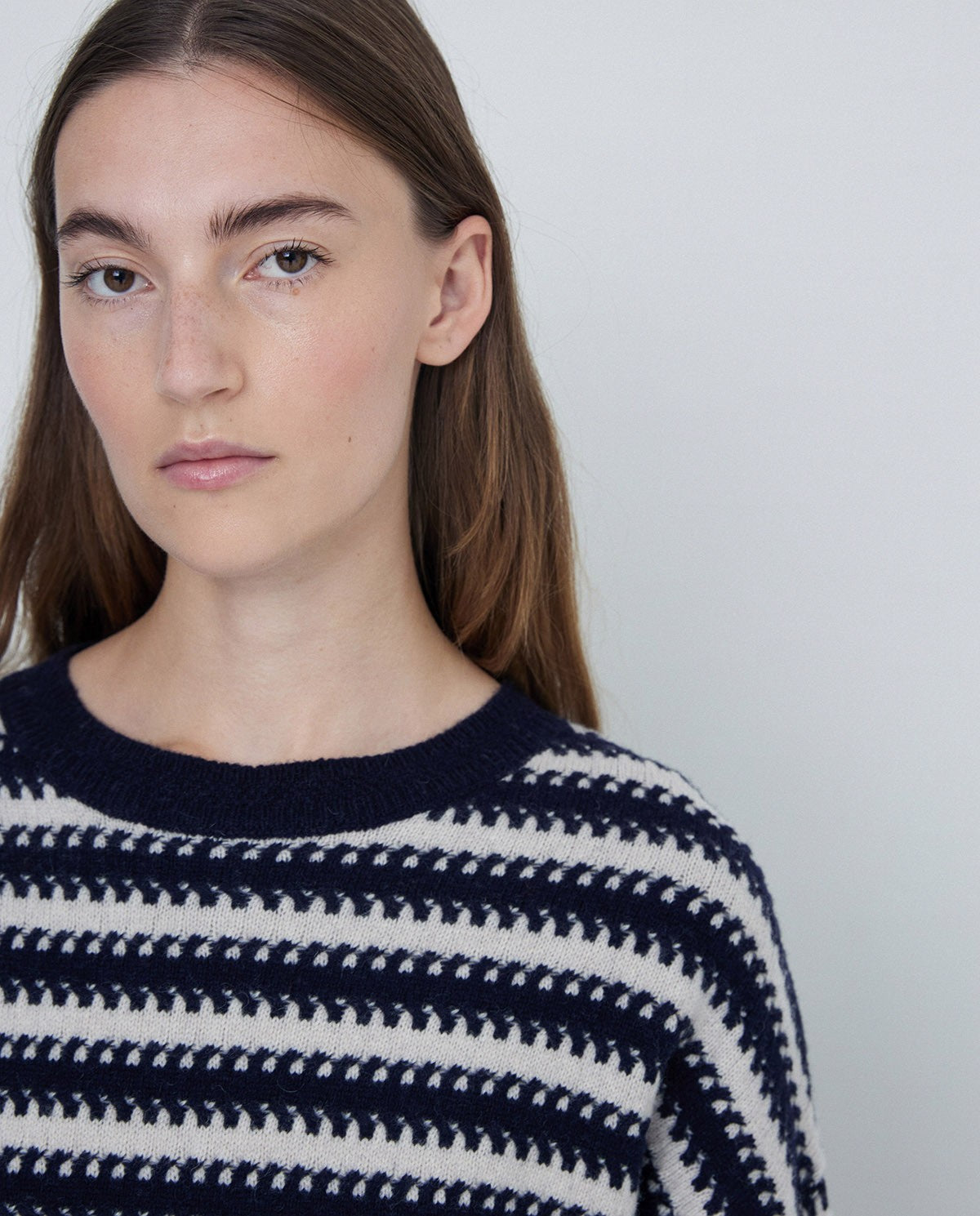 Daffy Stitch Stripe Sweater In Navy