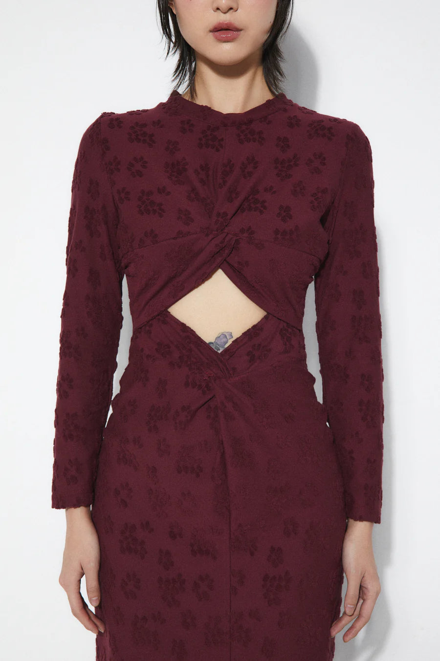 Barbara Knit Dress In Burgundy