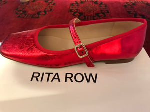 Verda Ballerina Flats In Metallic Red