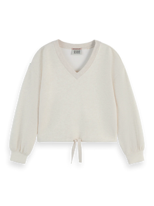 V-Neck Modal Sweatshirt In Soft Ice