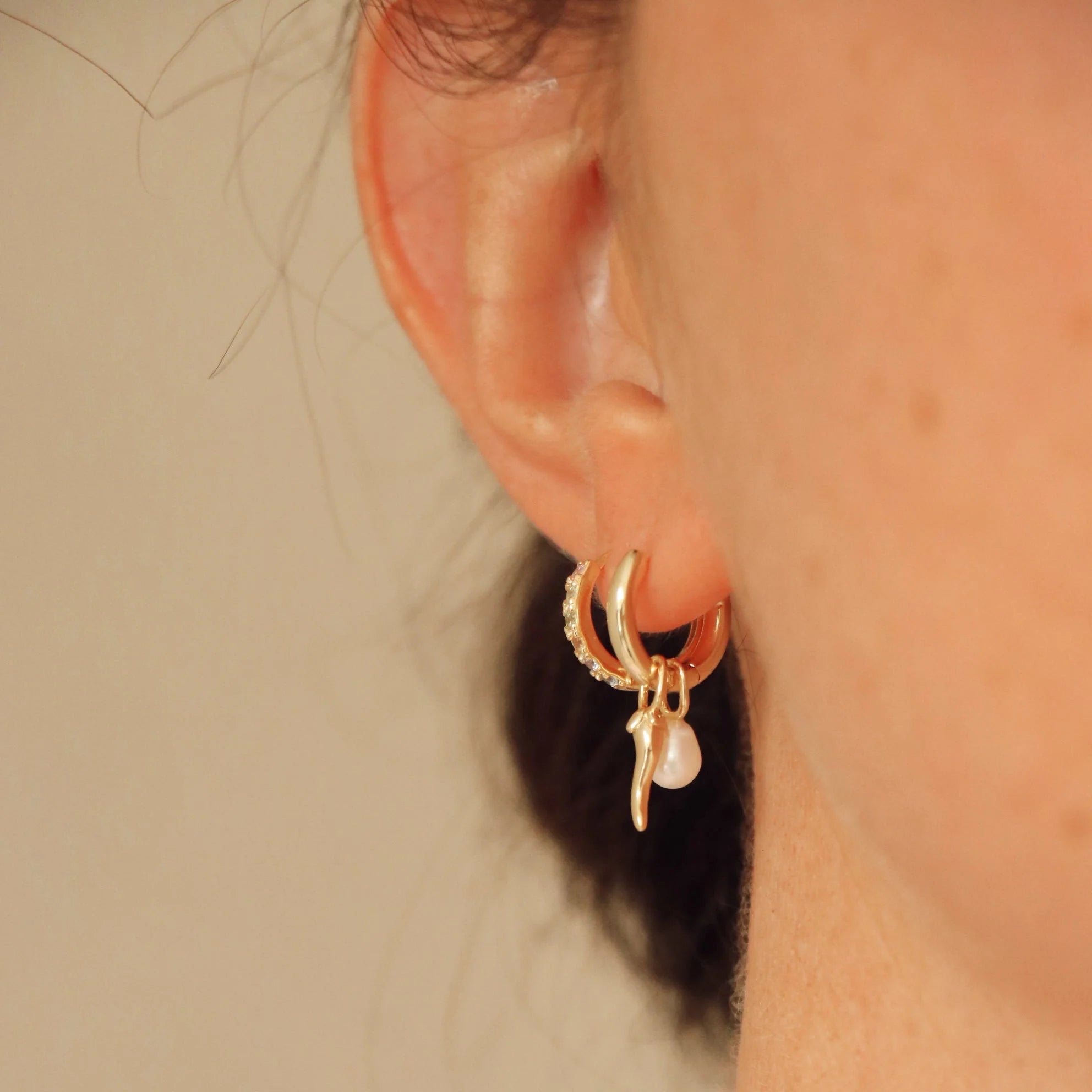 Pepeo Asymmetrical Charm Earrings