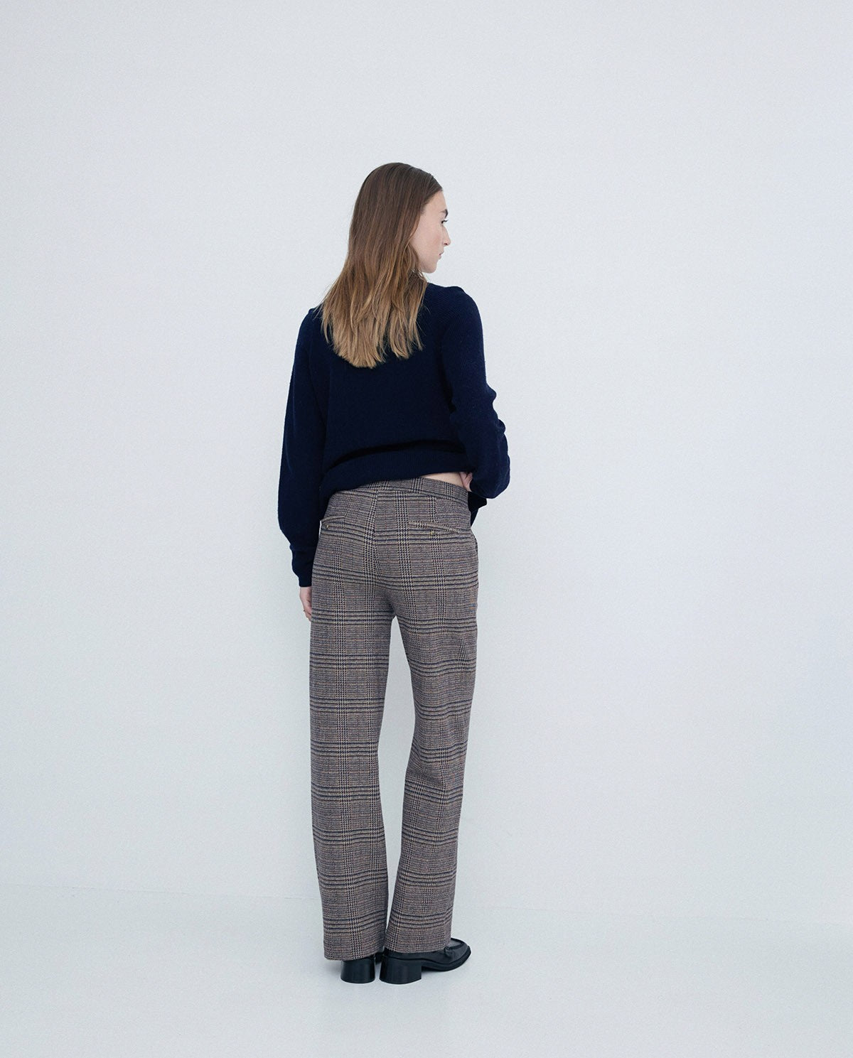 Nagore Plaid Pant In Chocolate