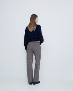 Nagore Plaid Pant In Chocolate