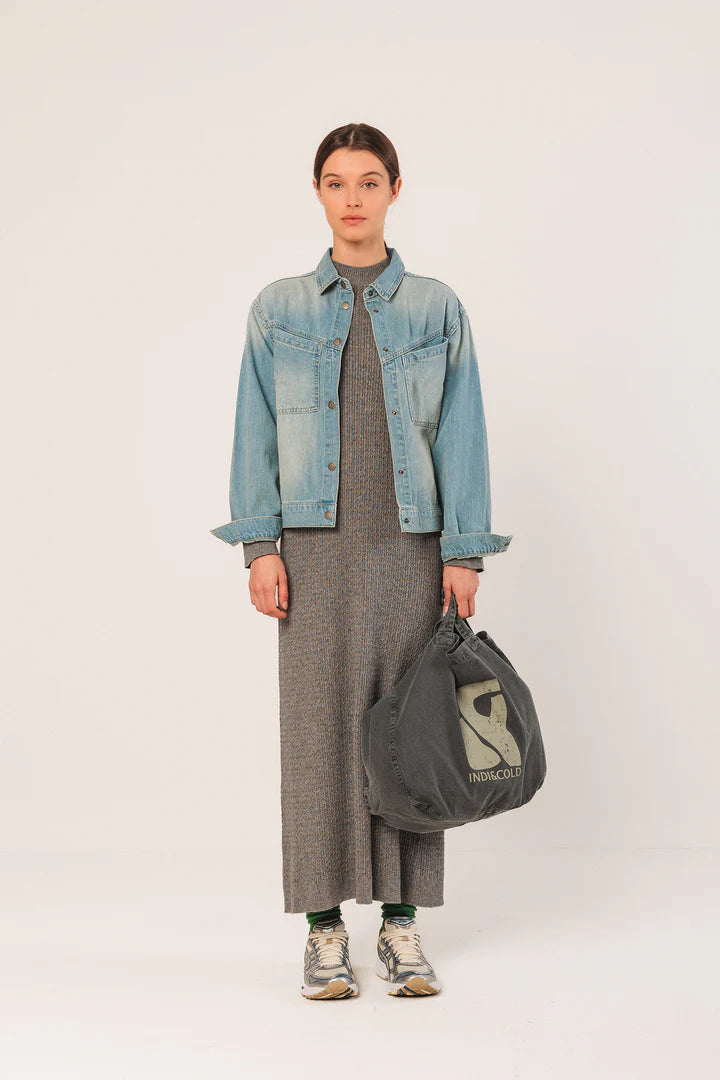 Cotton Tote In Stone Grey