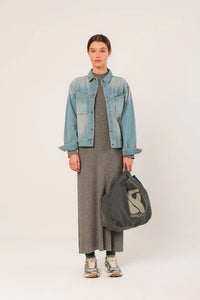 Cotton Tote In Stone Grey