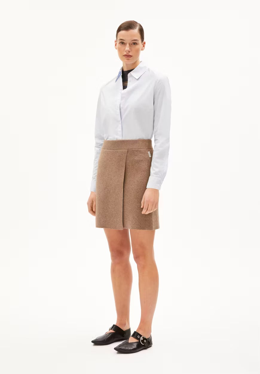 Darlaa Knit Mini Skirt In Cinnamon Dust