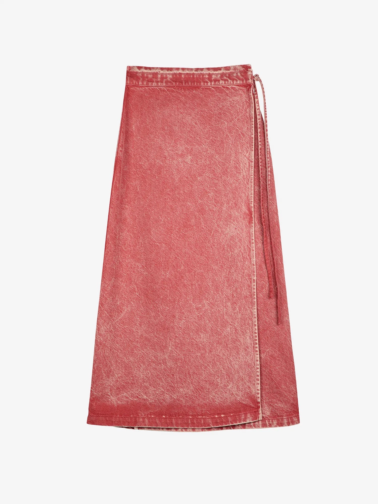 Wrapped Cotton Skirt In Faded Red