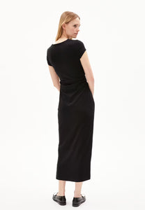 Adaaja Ruched Tshirt Dress In Black