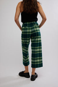 Acadia Trouser In Green Plaid