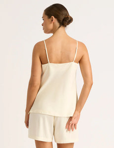 Vegan Silk Sleep Cami In Pearl