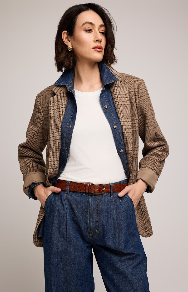 Sapphira Blazer In Chocolate Glencheck