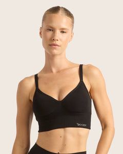 Wireless Low Back Bra In Black