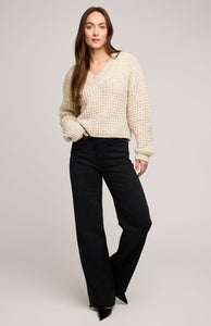 Willow V-Neck Sweater In Heather Oat