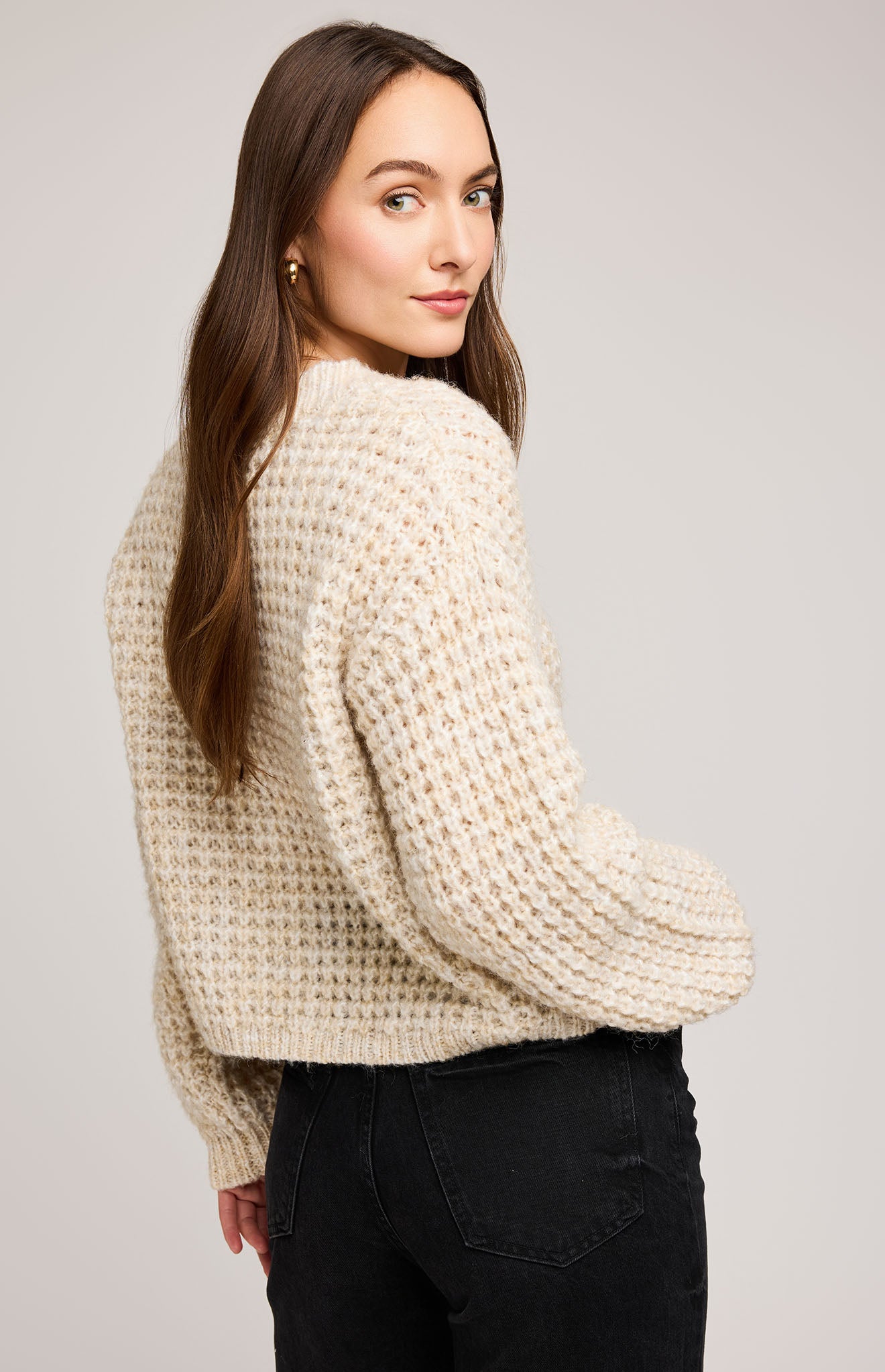 Willow V-Neck Sweater In Heather Oat