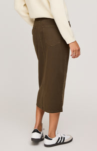 Georgia Midi Denim Skirt In Hemlock