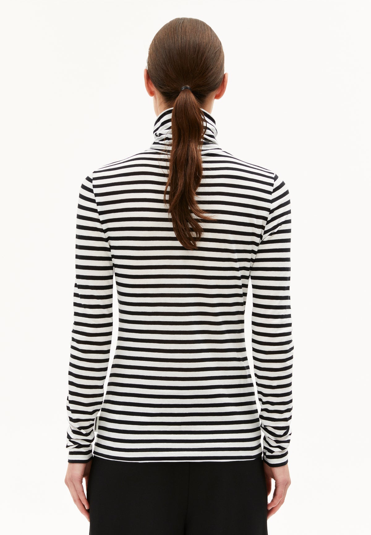 Grazilianaa Stripe Long Sleeve Rollneck In Black & White