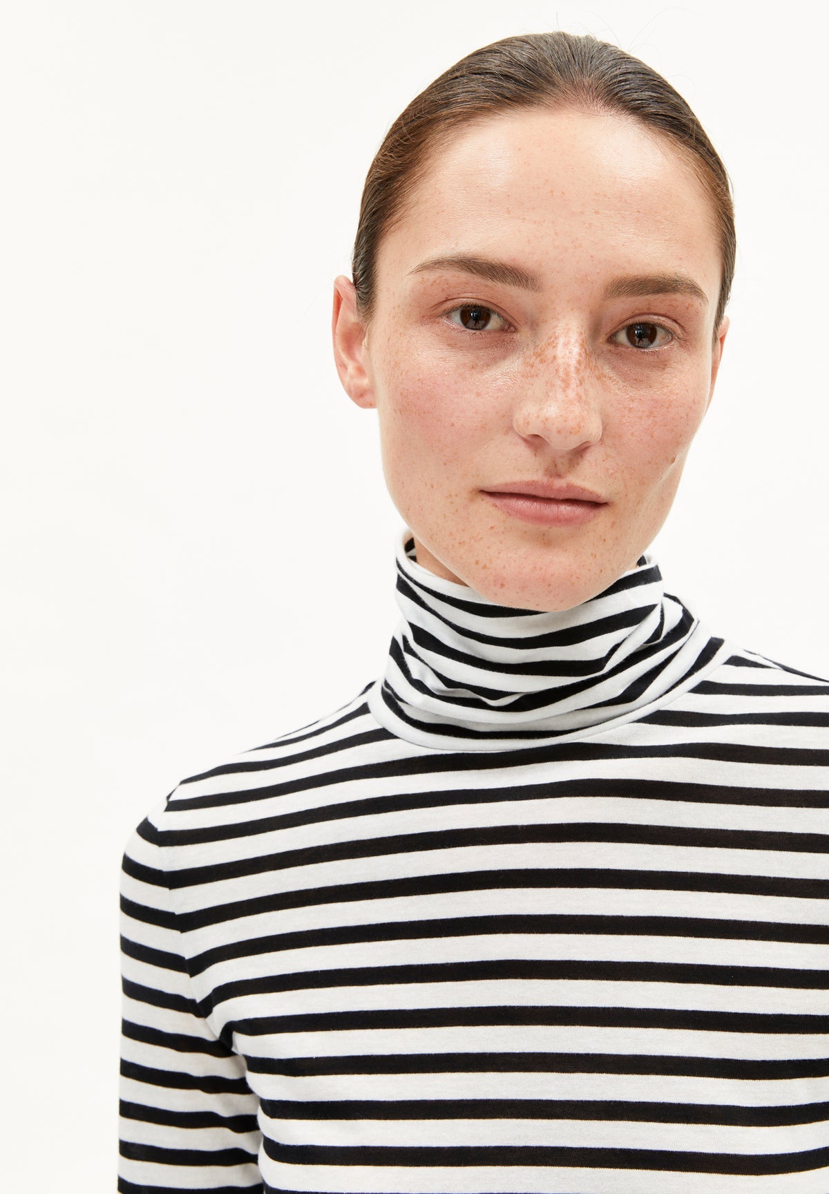 Grazilianaa Stripe Long Sleeve Rollneck In Black & White