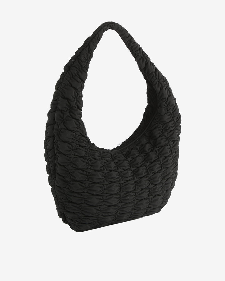 Haze Matte Twill Quilt Tote In Black