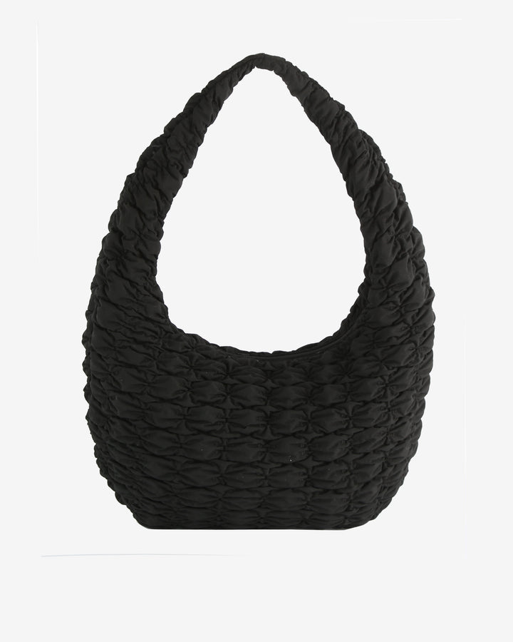 Haze Matte Twill Quilt Tote In Black