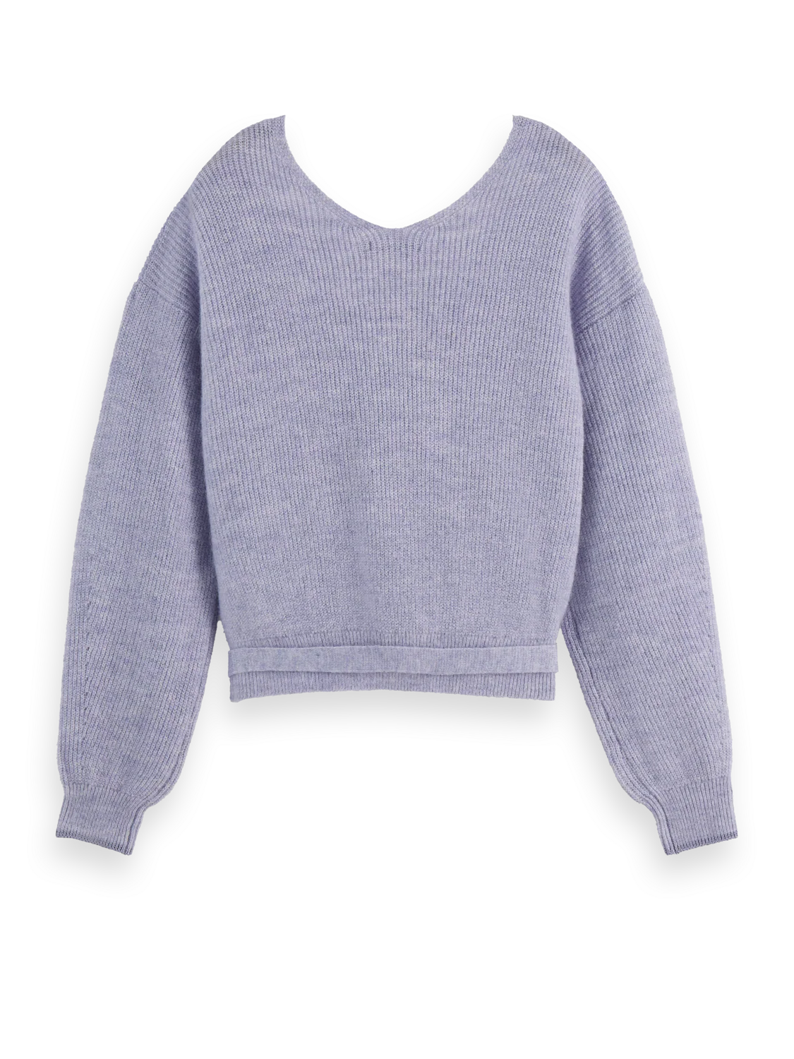 Fuzzy Wrap Cardigan In Lavender