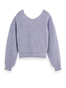 Fuzzy Wrap Cardigan In Lavender