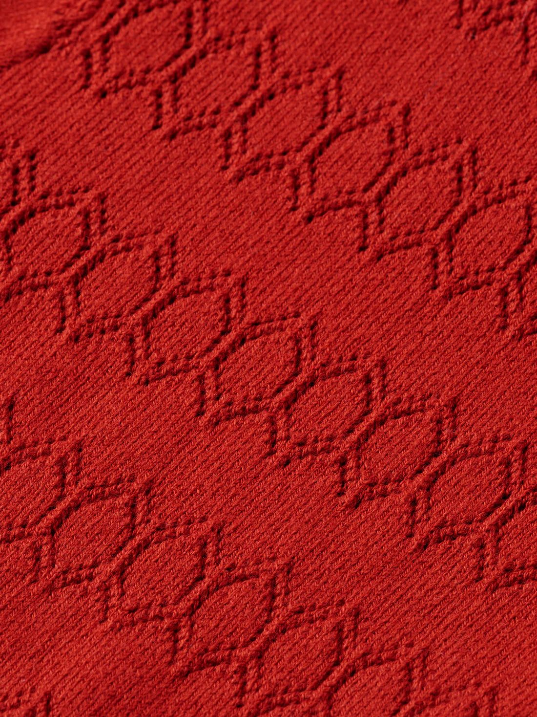 Pointelle Knit Cardigan In Red