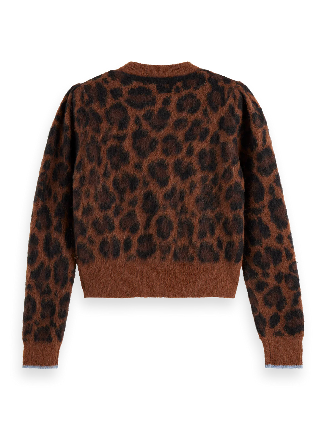 Fuzzy Jacquard Leopard Cardigan