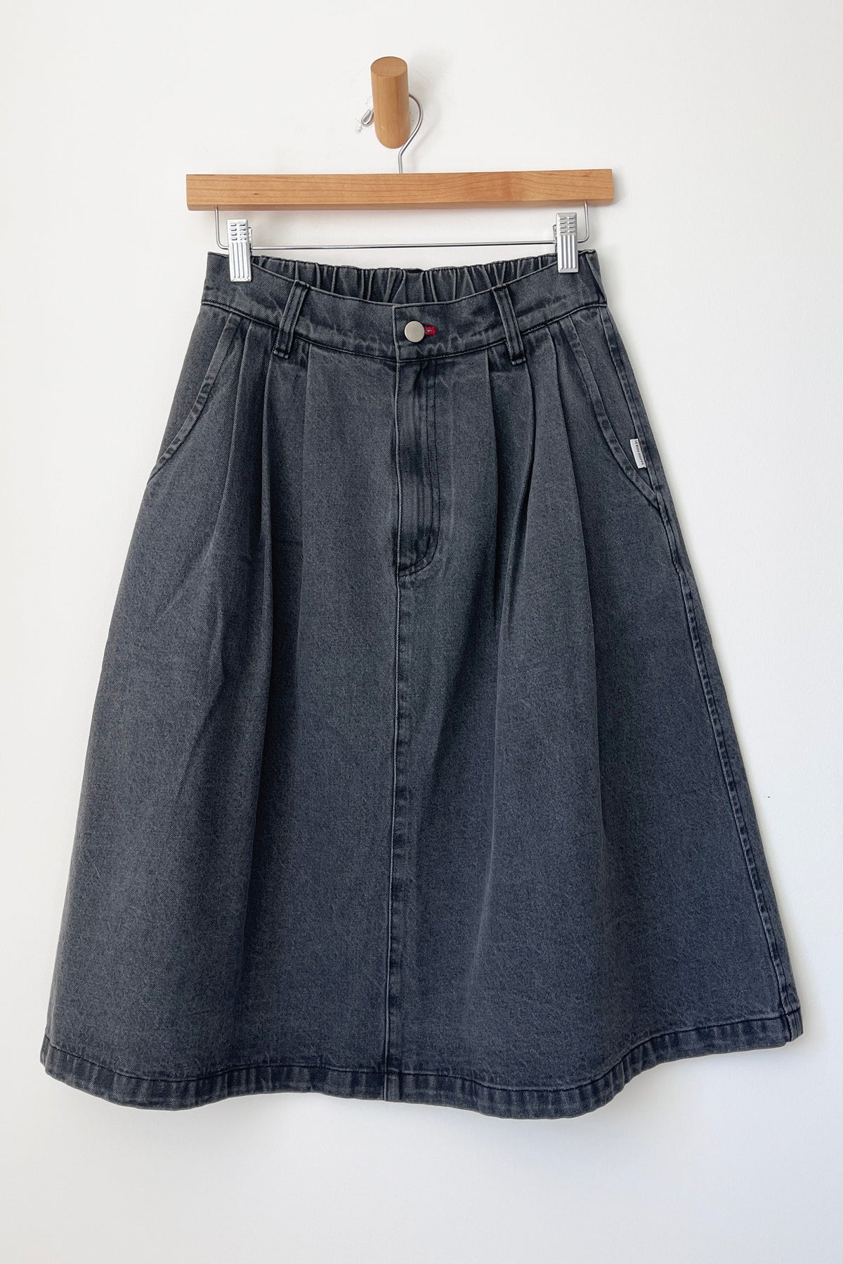 Farm Girl Skirt In Black Denim